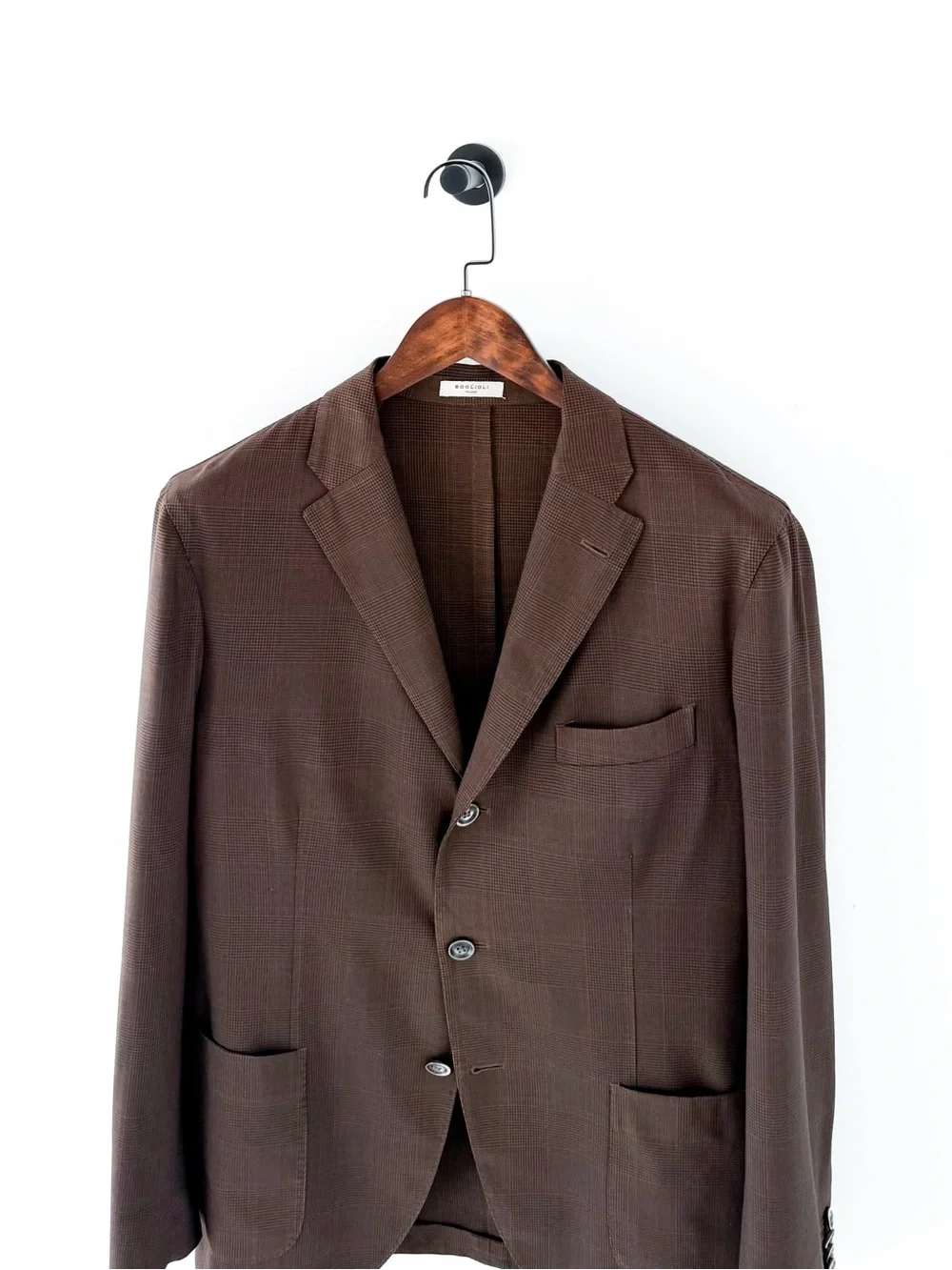 Boglioli K Jacket Brown Glen Plaid Men's Blazer Italian Wool Sport Coat Men's